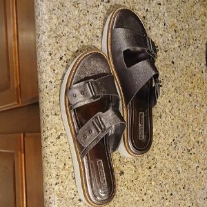 Metallic Slide Sandals